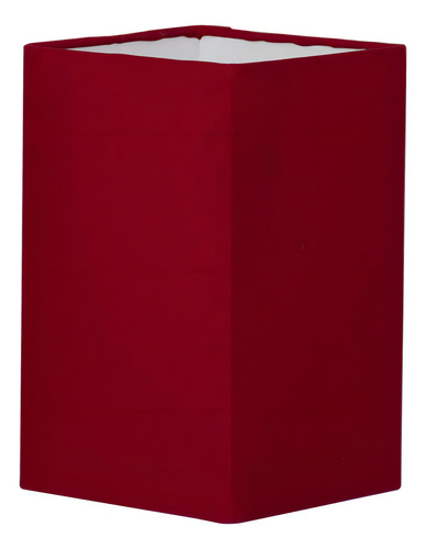 Cúpula Quadrada De Abajur Tecido Vermelho 12x20cm