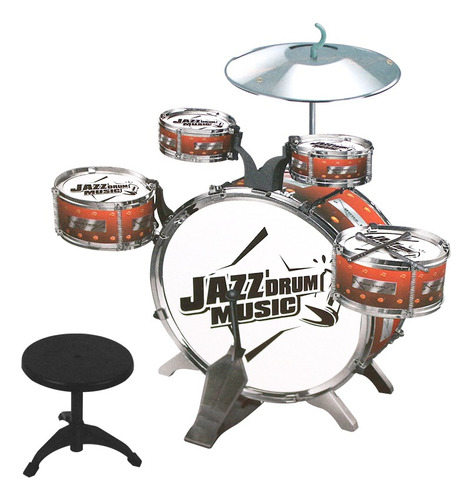 Bateria Musical Juguete Piso 5 Tambores Niños