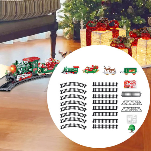 Juego De Tren Eléctrico De Navidad Clásico Con Vagones,