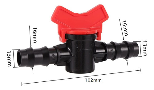 Válvula Esférica Plástica 16mm Conector Espiga Riego X 10un