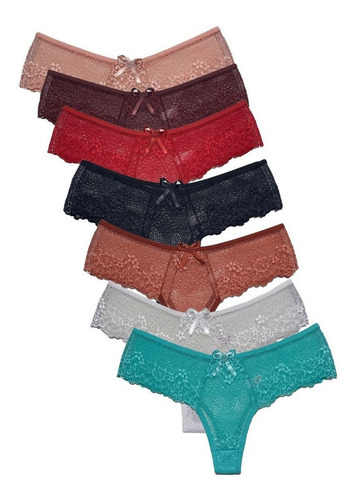 Calcinhas Tangas Sexy Em Renda Kit C/ 10 Ref.: Tgsrd006