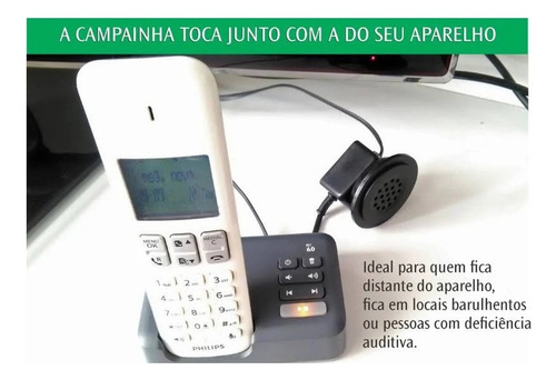 Campainha Para Auxiliar Para Telefone E Interfone Preto