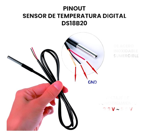 Sensor Temperatura Sonda Ds18b20 Chip Original Arduino