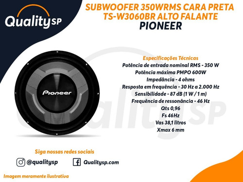 Alto Falante Sub Pioneer Tsw3060br 12