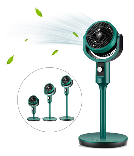 Ventilador De Pedestal Circulación De Aire Con 3 Velocidades 31 Cm 60 Hz Verde Negro Plástico 3