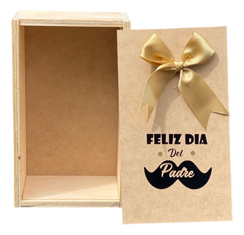 Caja Tapa Corrediza Madera Regalo Día Del Padre 25x15x9cm