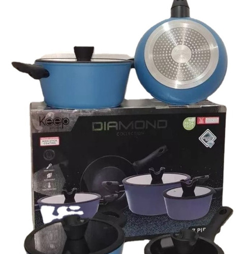 Batería De Ollas Premium De Cocina Keep Diamond 7 Piezas