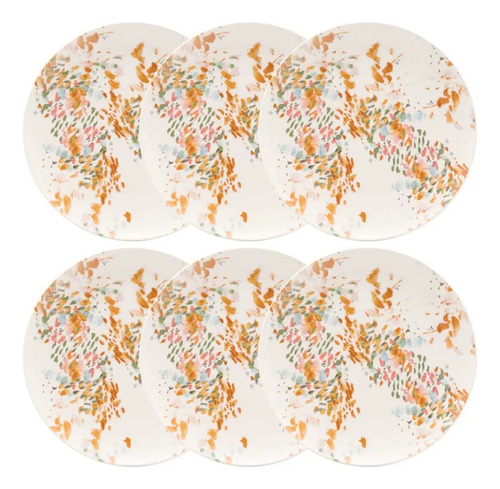 Conjunto de 6 Pratos Rasos 26 Cm Unni Monet
