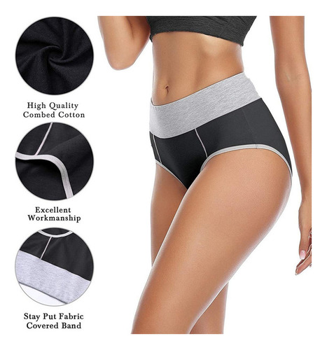 Calzoncillos Elásticos De Cintura Alta Para Mujer De Algodón