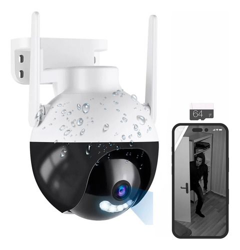 Camara Wifi De Seguridad Ptz Domo 360º Exteriores + Sd 64gb