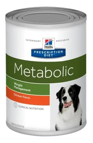 Alimento Hill's Prescription Diet Metabolic para perro adulto todos los tamaños sabor pollo en lata de 360g