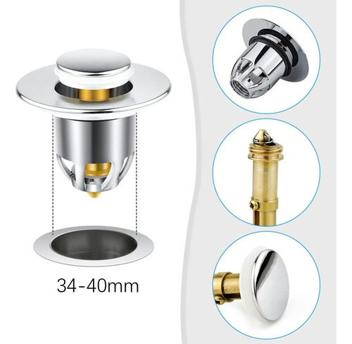 Filtro Tapon Drenaje Con Rebote Para Fregadero Lavabo Cocina