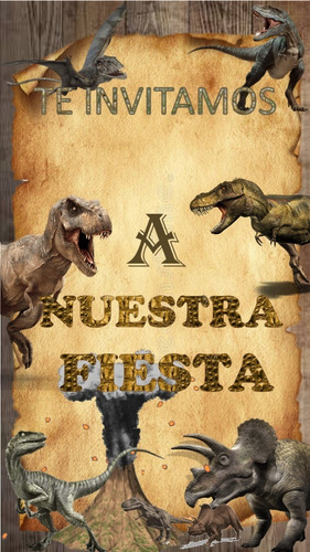 Video Tarjeta Invitación Digital- Dinosarios Animado