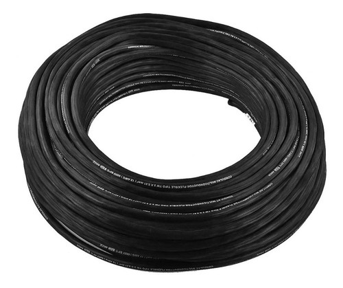 Cable Multiconductor Flex Tipo Tw Condulac 3x12awg 100m Color De La Cubierta Negro