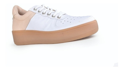 Zapatillas Urbanas De Mujer De Cuero Cordones Klama -ferraro