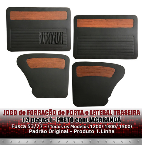 Forração Porta Dianteira Traseira Fusca 53 A 77 Jacarandá