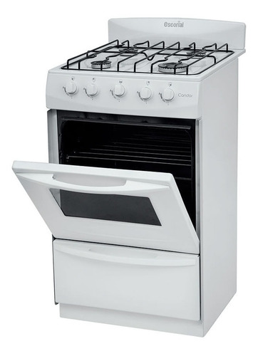 Cocina Escorial Candor S2 multigas 4 hornallas blanca puerta con visor