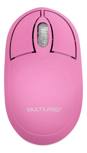 Mouse Óptico Rosa Com Fio Cabo Usb Multilaser 1200dpi