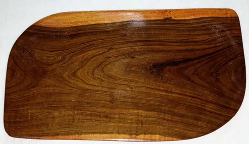 Bandeja decorativa geométrica de madera de teca de Tailandia (pequeña) -  Espacios Sylvan