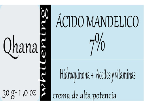 Crema Blanqueadora Hidroquinona +mandelico 7% 30 Gr