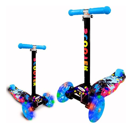 Monopatín Patineta Scooter Con Luces Plegable Unisex