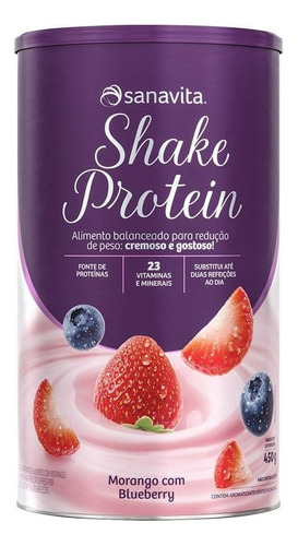 Shake Substituto De Refeição Sanavita 450g Morango