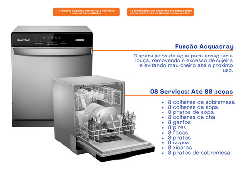 Lava-louças De Bancada Brastemp Com 8 Serviços Prata 220v Prata