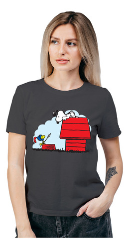 Polera Mujer Snoopy Woodstock Knight Algodon Organico Wiwi