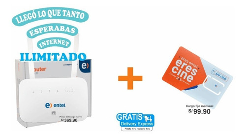 Imagen 1 de 6 de Modem + Linea Entel Con Internet Ilimitado Para Todo El Peru