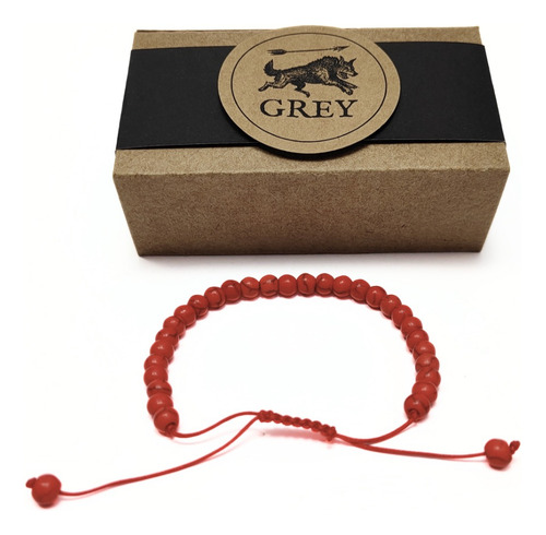 Pulsera Hombre Piedras Roja 6mm Ultra Moda!!!