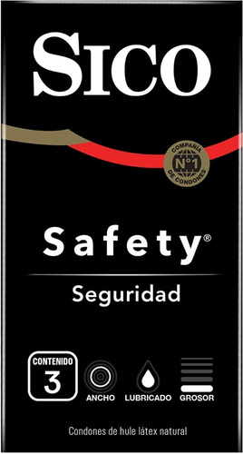 Condones De Látex Sico Safety 3 Condones Seguridad
