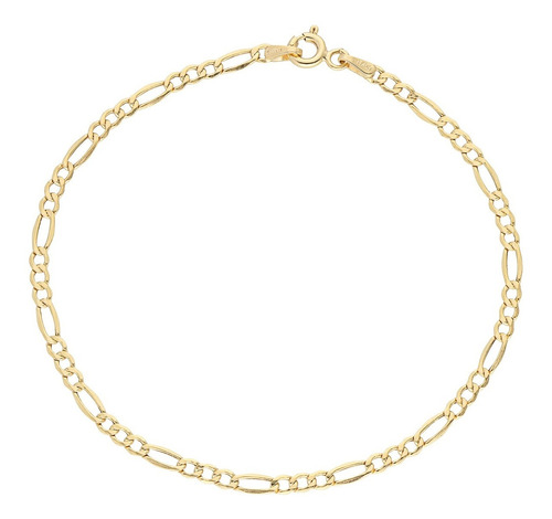 Pulsera Pulso Esclava Oro 10k Kilates Figaro 2.6mm 18cm 