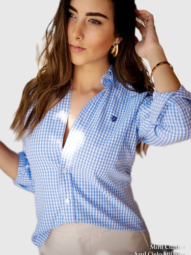 Camisa Fortrop Cuadro Azul For2923 Dama