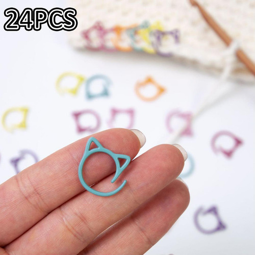 24 Piezas Marcadores De Puntada En Forma De Oreja De Gato