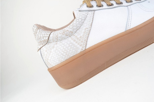 Imagen 6 de 8 de Zapatillas Urbanas De Mujer De Cuero Cordones Klama -ferraro