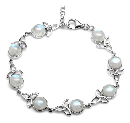Triqueta Silvershake Natural Moonstone 925 Plata Esterlina