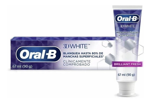 Pasta Dental Dentifrico Blanqueador 3d White Oral -b 90 G