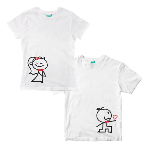 Playeras Blancas M/c Kit Pareja Novia-novio Diseño Oferta