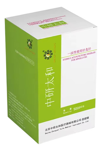 Agujas Acupuntura Zhongyan Taihe 500 Piezas 0.35x75mm
