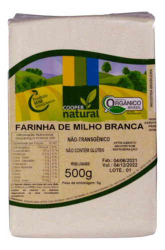 Kit 2x: Farinha De Milho Branca Orgânica Coopernatural 500g