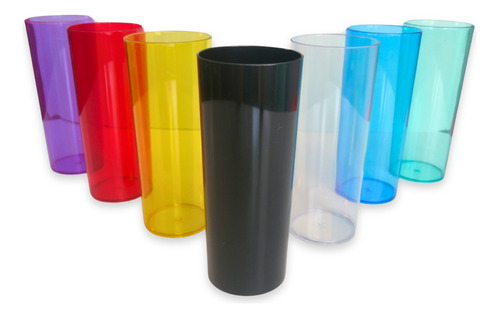 100 Vasos Largos Long Drink Acrílico Festejos Reutilizables