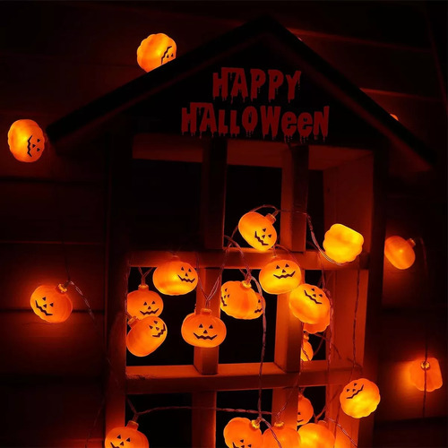 Adornos Decorativos De Calabazas Con Luces De Halloween De 3