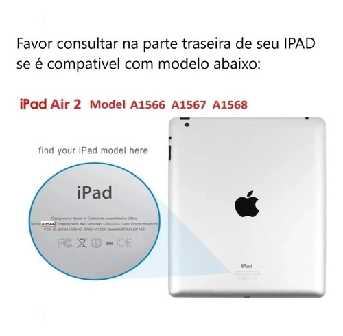 Capa Giratória Para iPad 6 Air 2 A1566 A1567 A1568 Luxo Nf | Parcelamento  sem juros