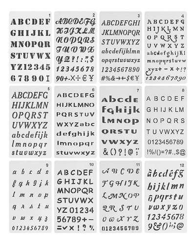 Plantillas Mr. Pen, Letras, Números Y Símbolos, 12 Unidades