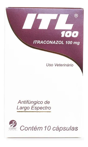 Itl 100 Itraconazol 100mg 10 Capsulas Cepav Antifúngico Cães