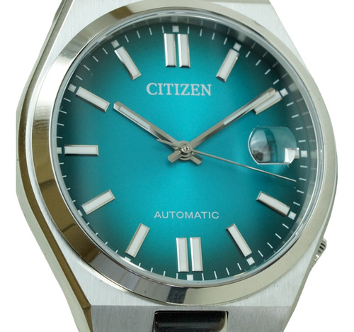 Reloj Citizen Hombre Automatico Nj0151-88x Plateado Azul Azul Turquesa