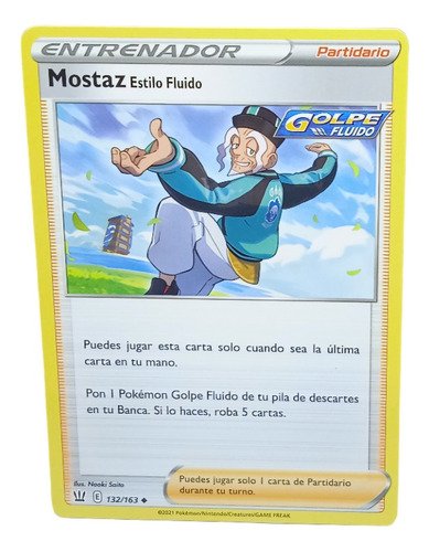 Tarjeta De Pokemon Mostaz Estilo Fluido De Español 132/163