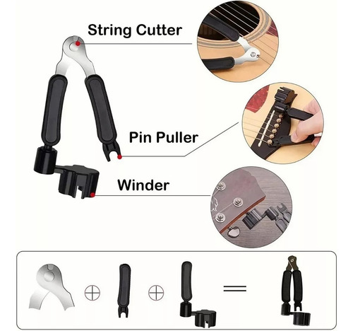 Kit De Accesorios Para Guitarra Acustica Cuerdas 66 Unidades