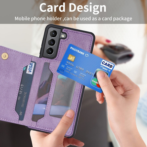 B Funda De Tarjeta Wallet For Samsung S21 Fe S21 Ultra Plus
