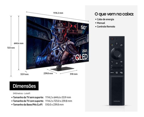 Imagem 10 de 11 de Smart Tv 50 Qled 4k Samsung 50q80a, Modo Game, Processador